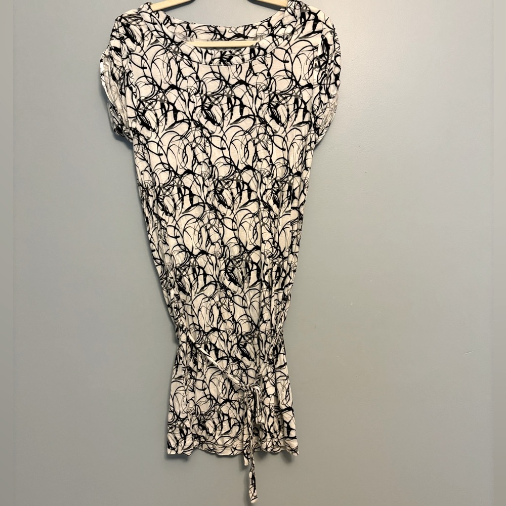 Calvin Klein B&W drop waist dress